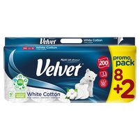 Velvet White Cotton Papier toaletowy 10 rolek