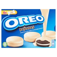 Oreo Ciastka kakaowe z nadzieniem o smaku waniliowym oblane białą polewą 246 g (12 sztuk)