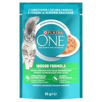 PURINA ONE Indoor Formula Karma dla kotów z tuńczykiem i zielona fasolką 85 g