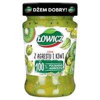 Łowicz Dżem z agrestu i kiwi o obniżonej zawartości cukrów 280 g