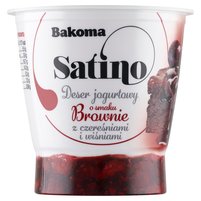 Bakoma Satino Deser jogurtowy o smaku brownie z czereśniami i wiśniami 145g