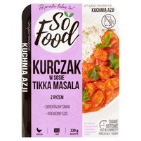 So Food Inspirowane Kuchnią Azji Kurczak w sosie tikka masala z ryżem 330 g