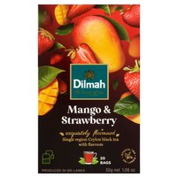 Dilmah Mango & Strawberry Cejlońska czarna herbata 30 g (20 x 1,5 g)