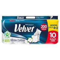 Velvet White Cotton Papier toaletowy 10 rolek