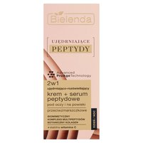 Bielenda Ujędrniające Peptydy 2w1 ujędrniająco-rozświetlający krem + serum peptydowe 15 ml