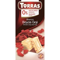 TORRAS Czekolada biała z jagodami goji bez dodatku cukrów 75g