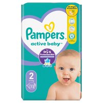 Pampers Active Baby Pieluszki, rozmiar 2, 4kg - 8kg, 72 szt