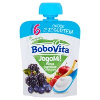 BoboVita JogoMi! Owoce z jogurtem owoce jagodowe z bananem po 6 miesiącu 80 g