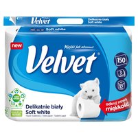 Velvet Delikatnie biały Papier toaletowy 12 rolek