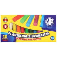 ASTRA PLASTELINA Z BROKATEM 12 KOLORÓW