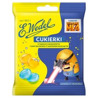 E. Wedel Cukierki o smakach bananowym i gumy balonowej z nadzieniem musującym 72 g