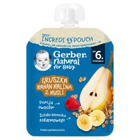 Gerber Gruszka banan malina z musli po 6. miesiącu 80 g