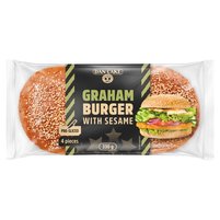 Dan Cake Bułki pszenne do hamburgerów z sezamem 330 g (4 x 82,5 g)