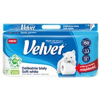 Velvet Delikatnie Biały Papier toaletowy 8 rolek