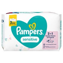 Pampers Sensitive Chusteczki nawilżane dla dzieci,  opakowania = 156 chusteczek