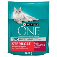 PURINA ONE Sterilcat Pełnoporcjowa karma dla dorosłych kotów bogata w wołowinę i pszenicę 800 g