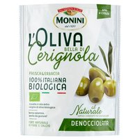 Monini L'Oliva Bella di Cerignola Naturalne oliwki zielone drylowane 150 g