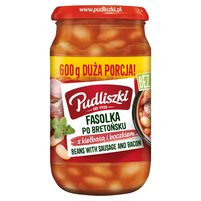 Pudliszki Fasolka po bretońsku z kiełbasą i boczkiem 600 g