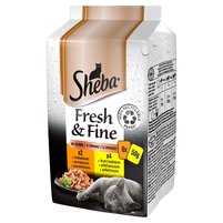 Sheba Fresh & Fine w sosie Kolekcja smaków drób Karma pełnoporcjowa 300 g (6 sztuk)