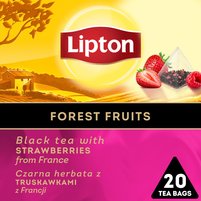 Lipton Czarna herbata z truskawkami z Francji 30 g (20 torebek)