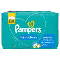 Pampers Fresh Clean Chusteczki nawilżane, 3 opakowania = 156 szt