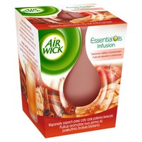 Air Wick Essential Oils Świeczka o zapachu czerwone jabłko z cynamonem 105 g