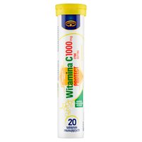 Krüger Suplement diety witamina C 1000 Protect cynk rutyna smak cytrynowy 80 g (20 sztuk)