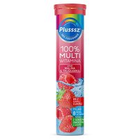 Plusssz Suplement diety 100 % multiwitamina smak malina & truskawka 80 g (20 x 4 g)