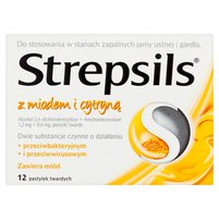 Strepsils z miodem i cytryną Pastylki twarde 12 sztuk