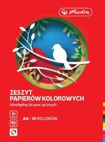 HERLITZ Zeszyt papierów kolorowych A4, 10 kolorów