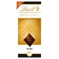 Lindt Excellence Gorzka czekolada z kawałkami kruchych ciasteczek 100 g