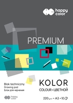 HAPPY COLOR PREMIUM BLOK TECHNICZNY KOLOROWY A3 10 KARTEK