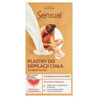 Joanna Sensual Plastry do depilacji ciała do skóry suchej 12 sztuk + Tubka z oliwką łagodzącą 10 ml