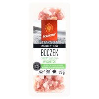 Sokołów Excellent Line Boczek surowy wędzony w kostce 75 g