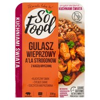 So Food Inspirowane Kuchniami Świata Gulasz wieprzowy a'la strogonow z kaszą gryczaną 330 g