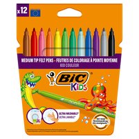 BiC Kids Kid Couleur Kolorowe flamastry zmywalne 12 sztuki