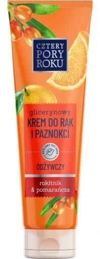 Cztery Pory Roku Glicerynowy krem do rąk i paznokci odżywczy Rokitnik & Pomarańcza 130 ml