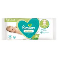 Pampers Sensitive Nawilżane chusteczki dla dzieci, 1 opakowania = 52 chusteczek