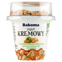 Bakoma Jogurt kremowy z owsianką jabłkowo-orzechową i granolą z pestkami dyni i słonecznika 230 g