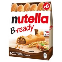 Nutella B-ready Wafelek z orzechami laskowymi i kakao oraz chrupkami 6 x 22 g