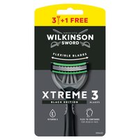 Wilkinson Sword Xtreme3 Black Edition Maszynka z 3 elastycznymi ostrzami 4 sztuki