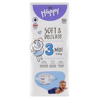 Bella Baby Happy Pieluszki jednorazowe 3 midi 5-9 kg 50 sztuk