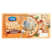 Lisner Śledzik & Sosik Śledź w oleju z cebulką sos śmietanowy z grzybami 140 g