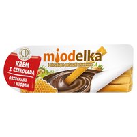 Miodelka Krem z czekoladą orzechami i miodem i chrupiące paluszki chlebowe 25 g