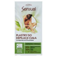 Joanna Sensual Plastry do depilacji ciała włosy mocne 12 sztuk i Tubka z oliwką łagodzącą 10 ml