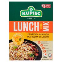 Kupiec Lunch Mix Ryż parboiled kasza bulgur kasza owsiana ryż czerwony 400 g (4 x 100 g)