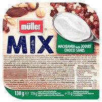 Müller Mix Jogurt o smaku orzechów makadamia z gwiazdkami zbożowymi w czekoladzie 130 g