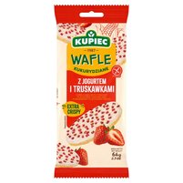 Kupiec Wafle kukurydziane jogurt truskawka 64 g (4 sztuki)