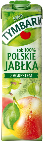 TYMBARK Sok 100% Polskie Jabłka z Agrestem 1l