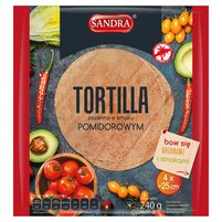 Sandra Tortilla pszenna o smaku pomidorowym 240 g (4 x 60 g)